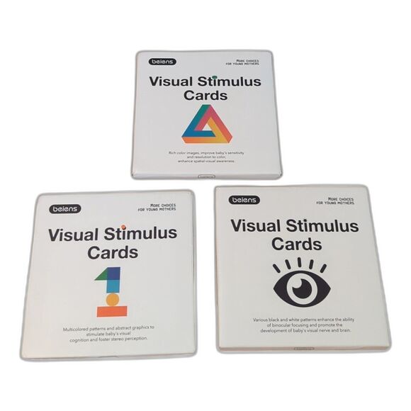 Beiens Visual Stimulus Cards Black And White And Multicolored Cards Lot Of 3 - Picture 1 of 10